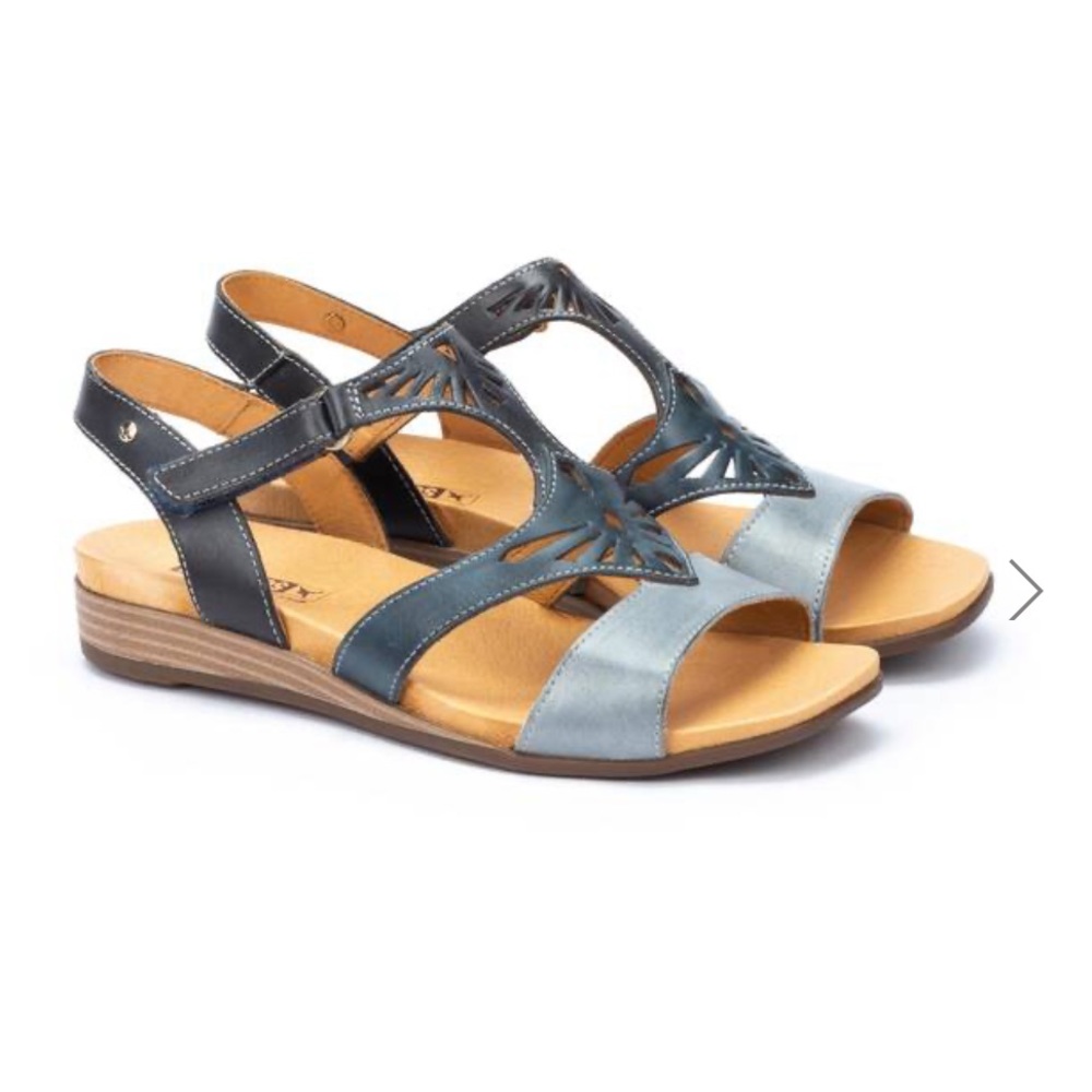 Pikolinos Ibiza Flat Sandals 39 8.5 Blue Demin